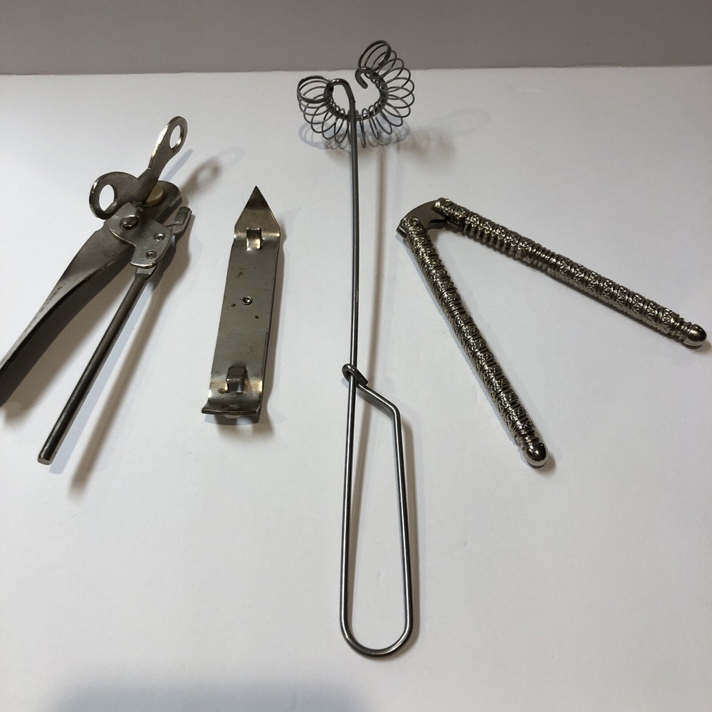 Metal Kitchen Utensils (Set Of 4) Can Openers, Nut Cracker, Stirrer/Wisk - Picture 4 of 6